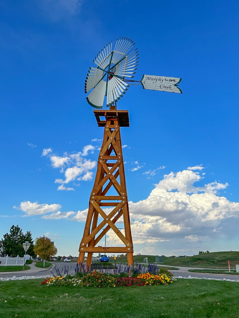 14' diameter Aermotor wheel on a 34' Big Sky Windmills Tower in Aurora, CO